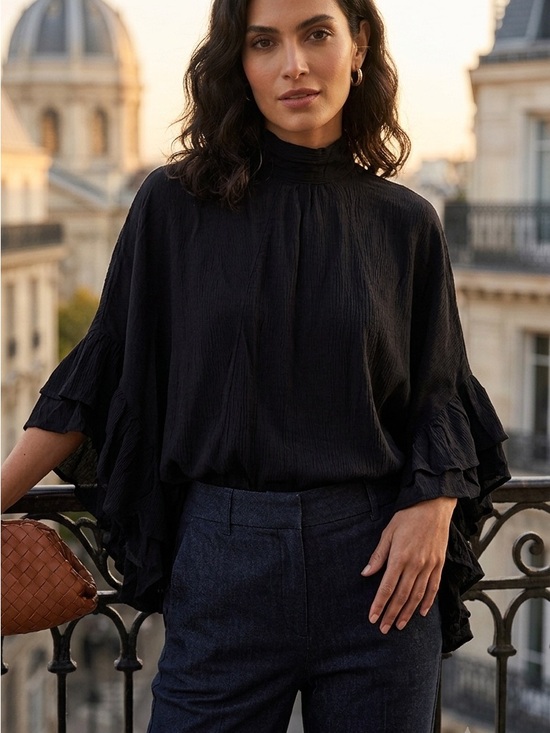 free people movement Tops - FP Movement by Free People Black Button-Up Blouse